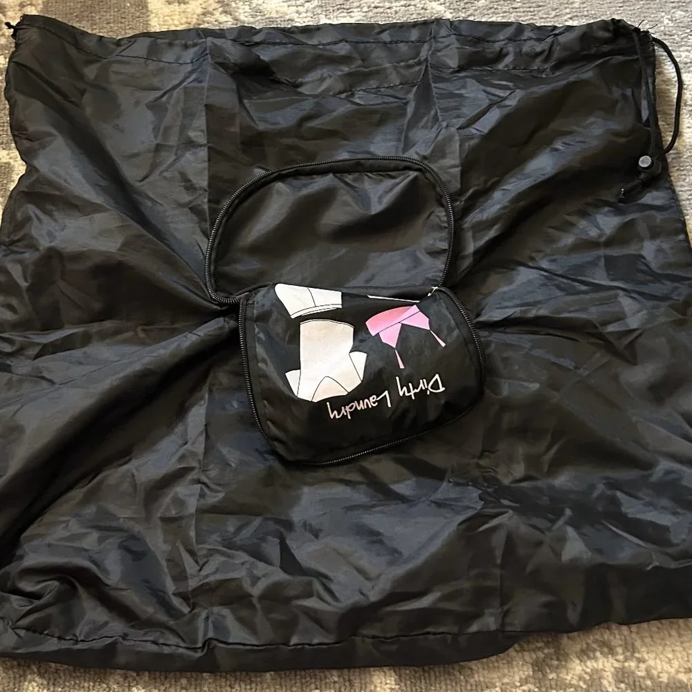 Black Travel Nylon Dirty Laundry Bag